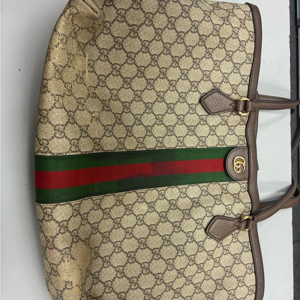 Gucci Beige and Brown Monogram Tote
